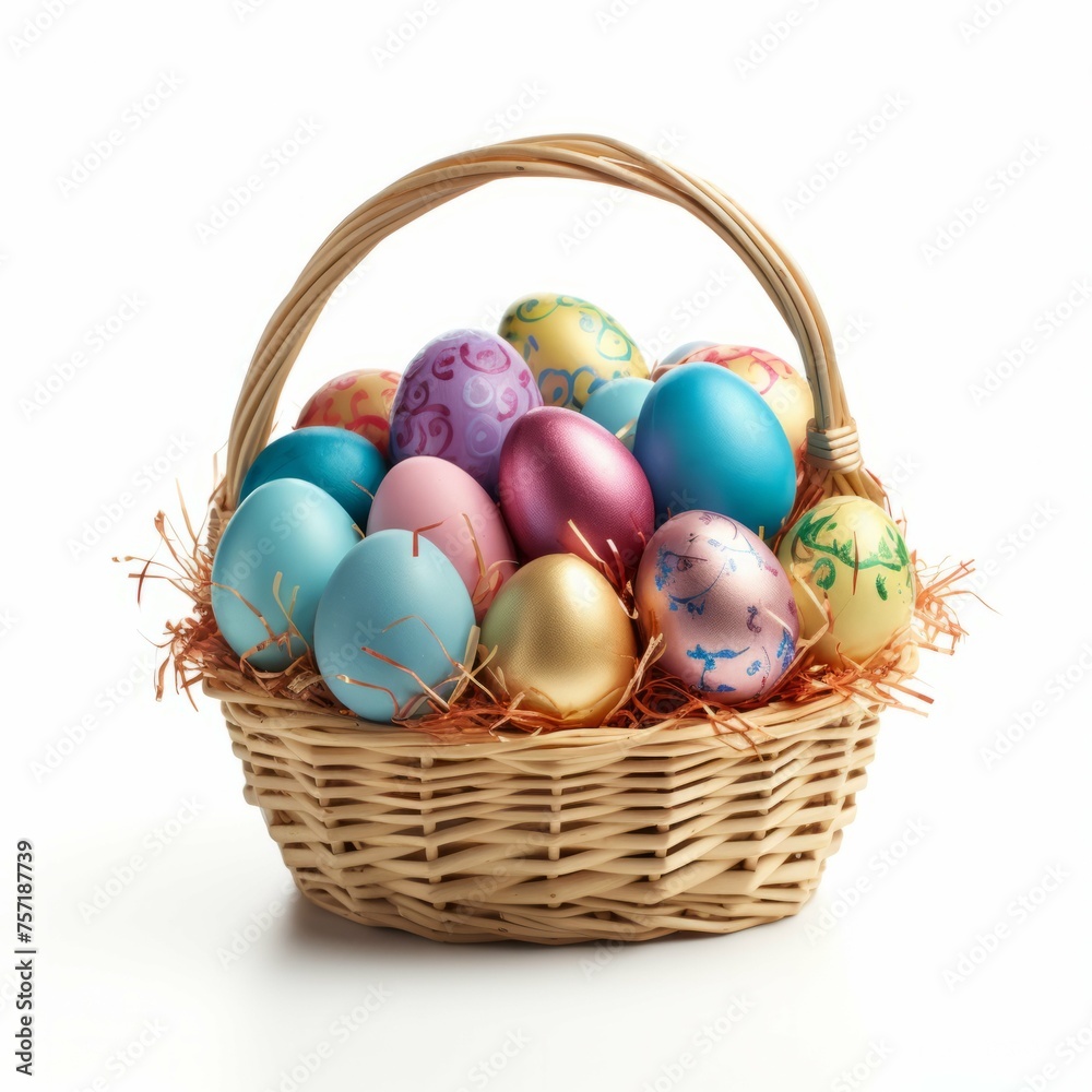 Easter Basket isolated on white background Easter Basket isolated on white background
