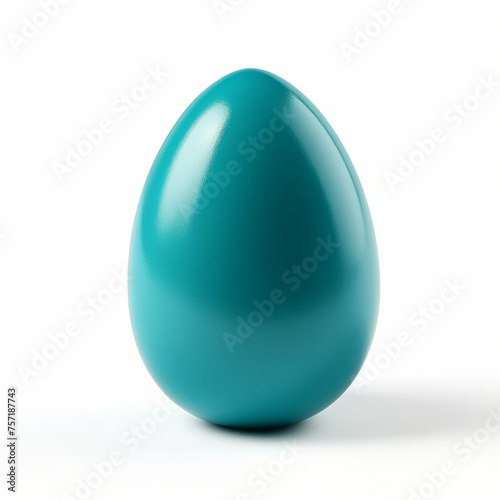 Cyan Easter Egg isolated on white background