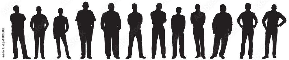 silhouette of people. Set of people silhouette. Group or collection of people silhouette. 