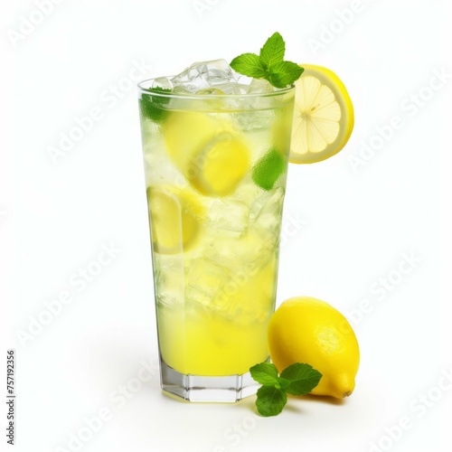 Electric Lemonade Cocktail, isolated on white background
