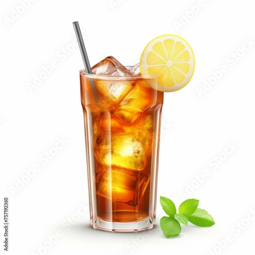 Long Beach Iced Tea Cocktail, isolated on white background