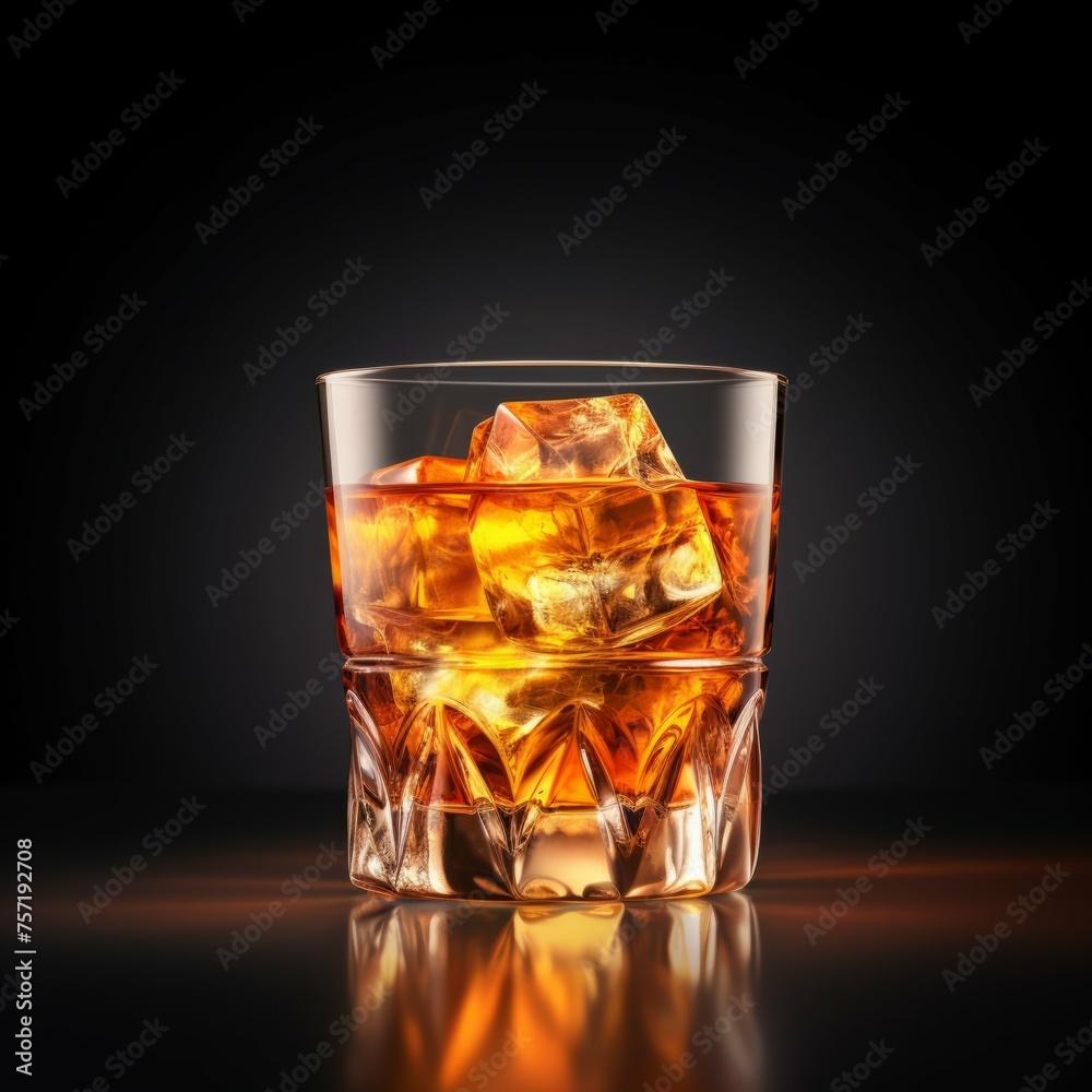 Rusty Nail Cocktail, isolated on white background