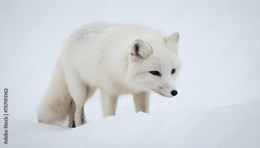 An Arctic Fox With Its Nose Buried In The Snow Sn