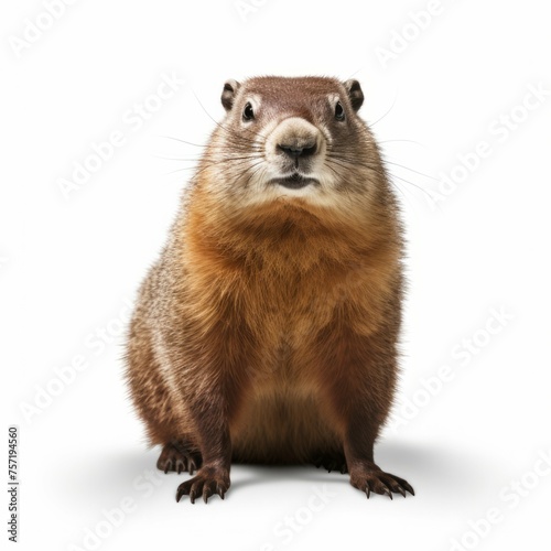 Groundhog isolated on white background © Michael Böhm