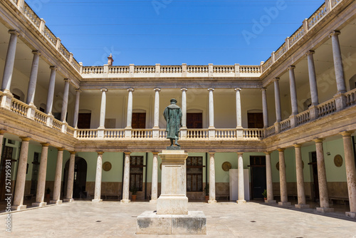 Statue of Juan Luis Vives at the university of Valencia, Spain photo