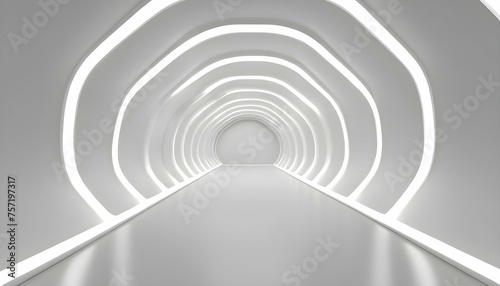 White Background 3D Room Light Abstract Space Tech