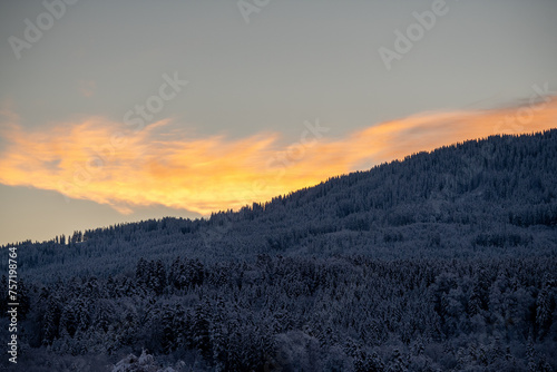 sunset in the mountains