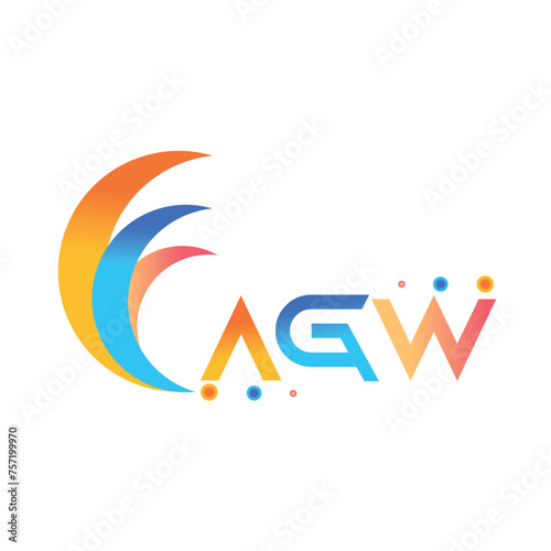 AGW letter technology logo design on white background. AGW creative initials letter business logo concept. AGW uppercase monogram logo and typography for technology, business and real estate brand.
 photo