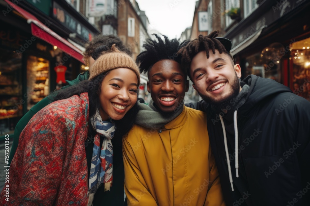 a group of friends are posing for a photo