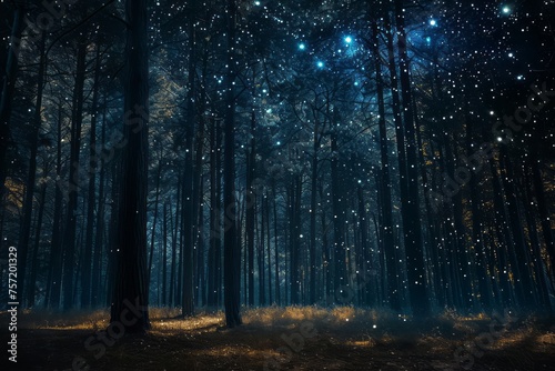 Forest at night with stars © Zero Zero One