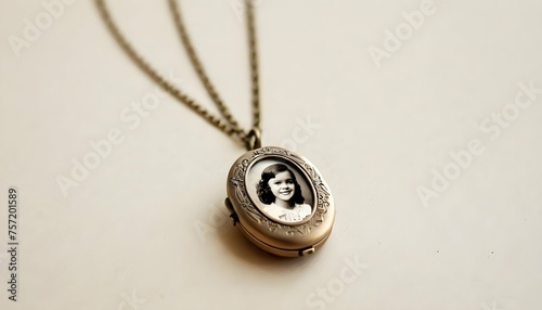 A Vintage Inspired Locket Necklace Holding A Tiny