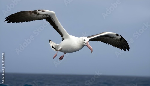 An Albatross With Its Wings Curved In A Graceful A