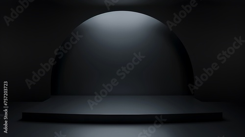 Abstract Luxury gradient background empty space studio room for display product ad website, Smooth Black vignette Studio Banner. platform Scene show products presentation. 3d render 