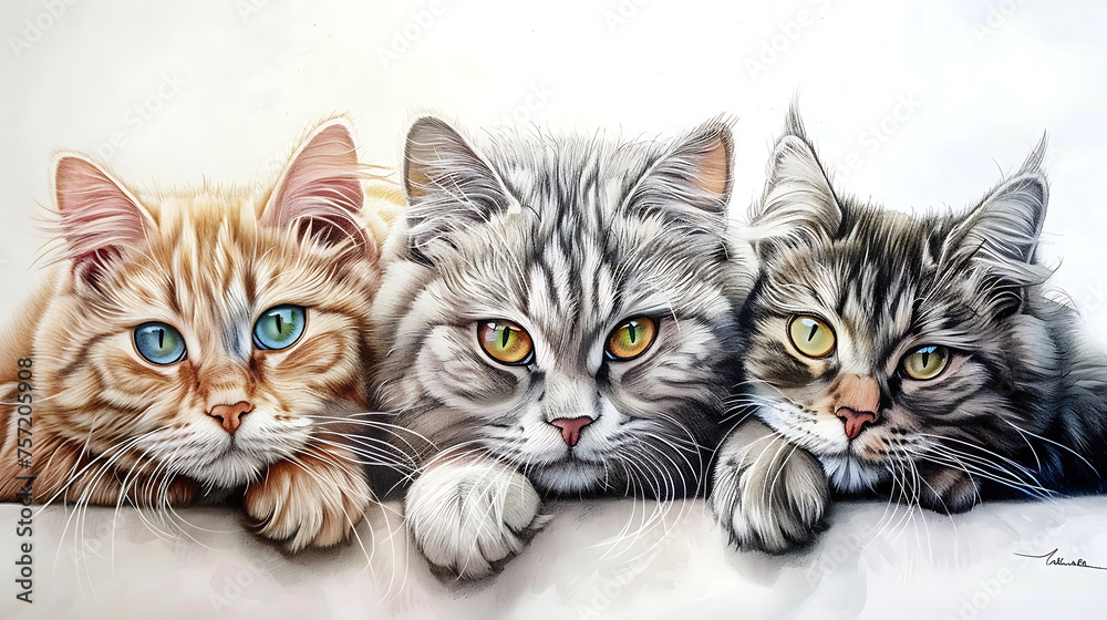 Cat paintings beautiful contemporary art Cat paintings beautiful contemporary art