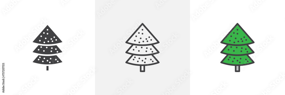 Christmas Tree Isolated Line Icon Style Design. Simple Vector Illustration Christmas Tree Isolated Line Icon Style Design. Simple Vector Illustration