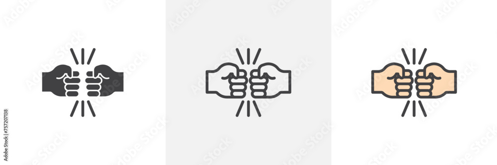 Fist Bump Isolated Line Icon Style Design. Simple Vector Illustration Fist Bump Isolated Line Icon Style Design. Simple Vector Illustration