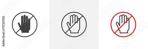 Stop Sign Isolated Line Icon Style Design. Simple Vector Illustration