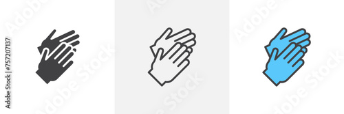 Clapping Hands Isolated Line Icon Style Design. Simple Vector Illustration