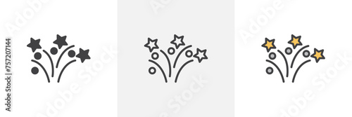 Fireworks Isolated Line Icon Style Design. Simple Vector Illustration