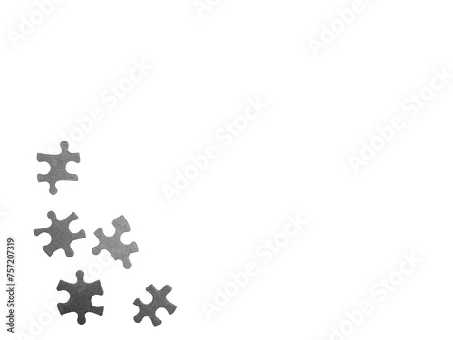 Slika na platnu Frame formed of grey puzzle pieces with noise or grain
