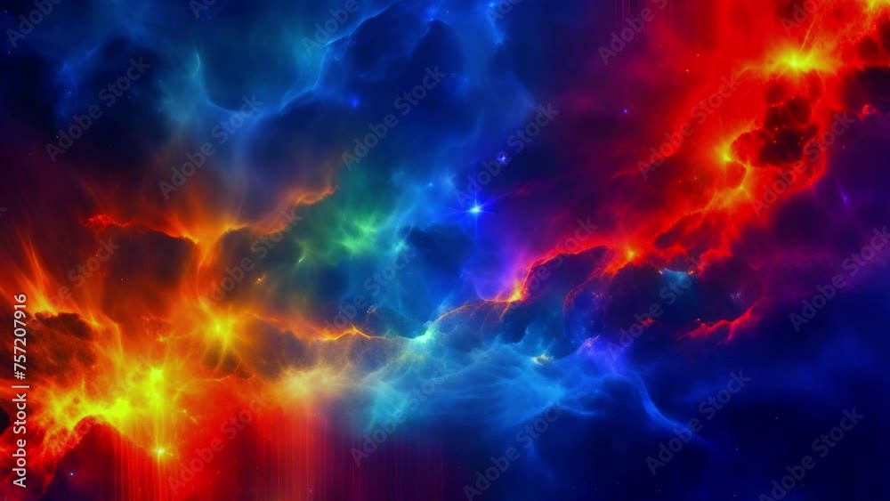 Vibrant cosmic nebula with colorful clouds of gas and light in deep space creating stunning outer space backdrop for sci-fi universe exploration galaxy stars abstract video astronomy concept
Vibrant cosmic nebula with colorful clouds of gas and light in deep space creating stunning outer space backdrop for sci-fi universe exploration galaxy stars abstract video astronomy concept