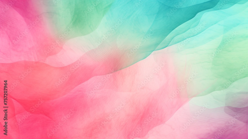 Abstract ombre watercolor background with Watermelon pink, Lime green, Turquoise
