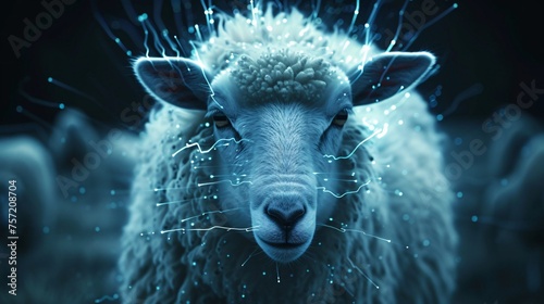 a close up of a sheep photo