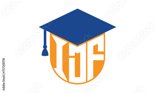 IDF initial letter academic logo design vector template. school college logo, university logo, graduation cap logo, institute logo, educational logo, library logo, teaching logo, book shop, varsity	
