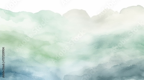 Abstract ombre watercolor background with Sage green, Sky blue, Light gray