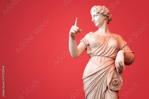Gypsum Statue Against Pink Background