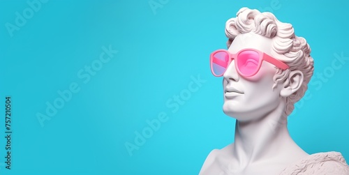 Modern Twist on a Classic Gypsum Statue With Sunglasses