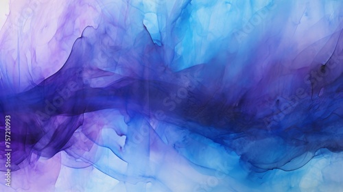 Abstract ombre watercolor background with Deep purple  Electric blue with a hint of green  Black