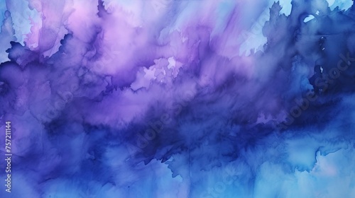 Abstract ombre watercolor background with Deep purple, Electric blue with a hint of green, Black © fledermausstudio