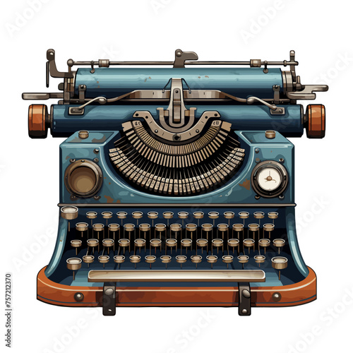 Steampunk Schreibmaschine Illustration isoliert auf transparentem Hintergrund