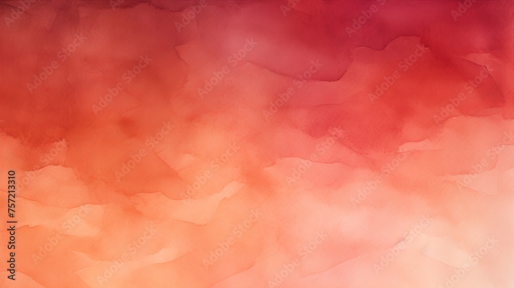Fototapeta premium Abstract ombre watercolor background with Burnt orange, Crimson red, Deep burgundy