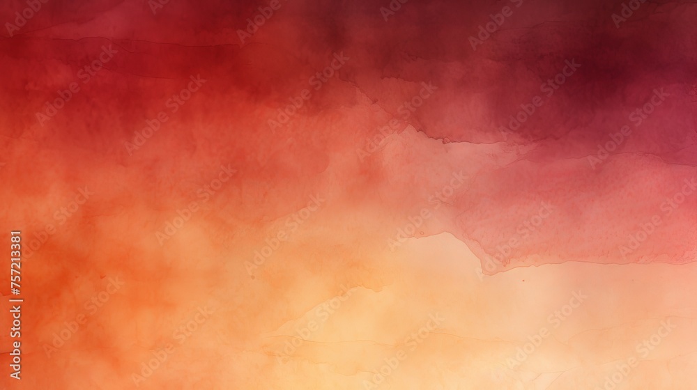 Obraz premium Abstract ombre watercolor background with Burnt orange, Crimson red, Deep burgundy