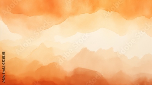 Abstract ombre watercolor background with Burnt orange  Terracotta  Cream