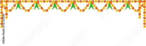 Beautiful floral dangler on transparent background