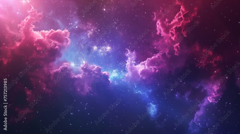 Colorful space galaxy cloud nebula starry night cosmos,  - obrazy, fototapety, plakaty 