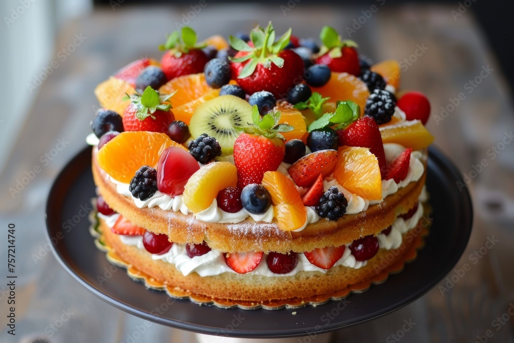 cake with fruits and cream cake with fruits and cream