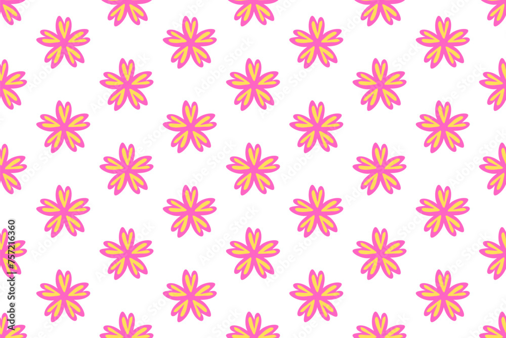 Nature pattern design with flower shape in flat style for textile or printing business Nature pattern design with flower shape in flat style for textile or printing business