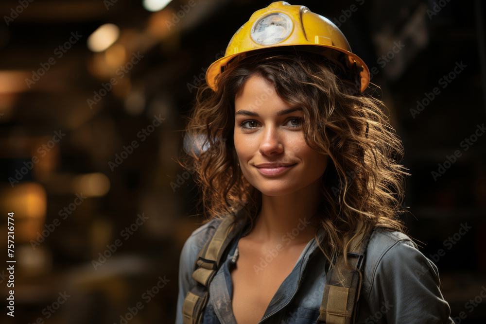 Portrait of a young engineering student completes the practical internship hours required for her degree