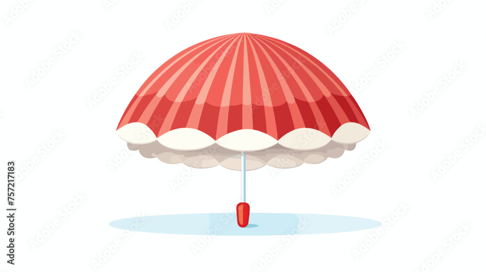 A seasonal flat icon of a beach umbrella with seash