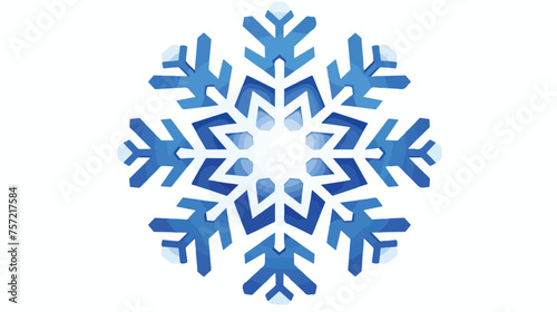 A seasonal flat icon of a snowflake with intricate