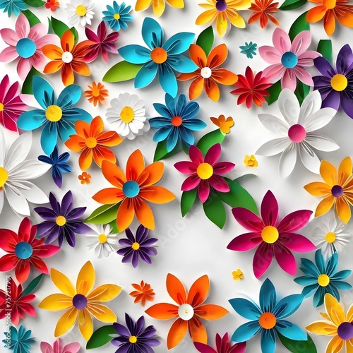 seamless background with multicolor flowers