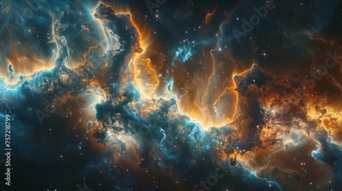 nebula space blue and orange 