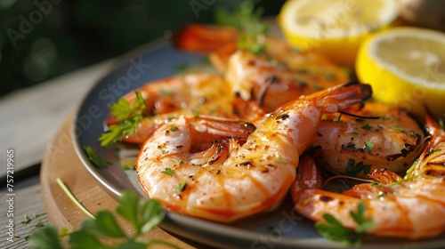a plate of cooked shrimp