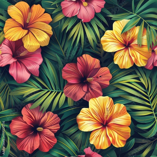 Tropical seamless designs pattern backgrounds