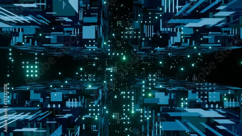 Abstract animation of cubes. Loop video. High quality FullHD footage