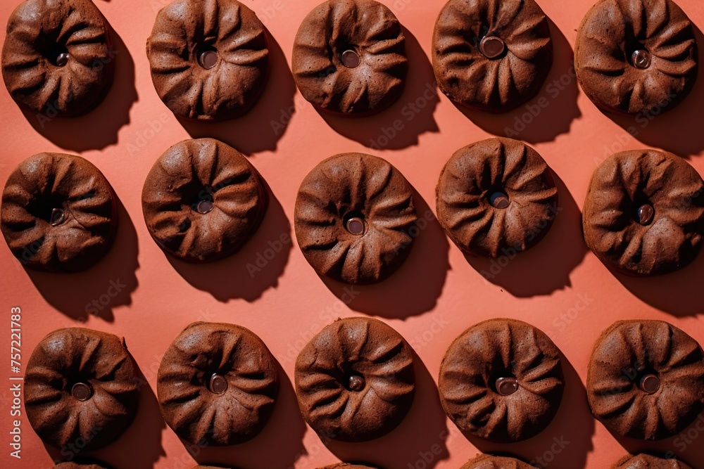 Chocolate chip biscuits. Top view, flat lay composition. Ai Generative Chocolate chip biscuits. Top view, flat lay composition. Ai Generative